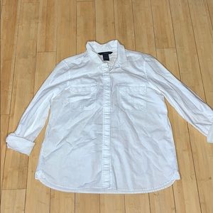 Calvin Klein White Linen Button Up